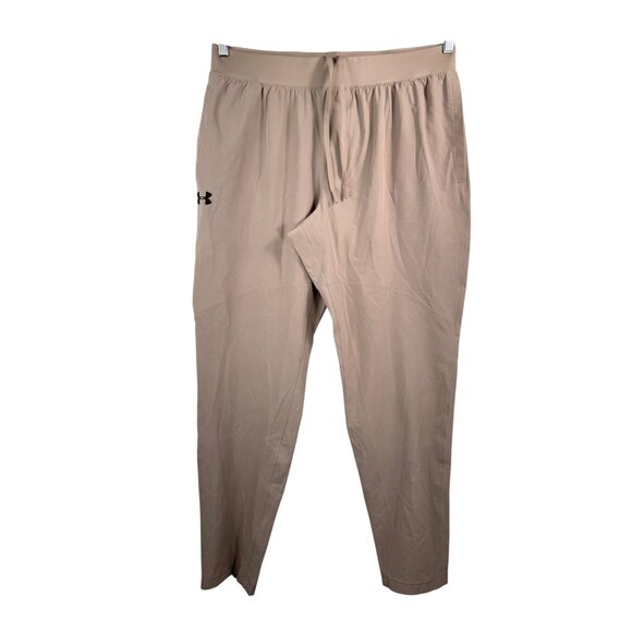 Under Armour UA Stretch Pants men light tan athleisure sz XL